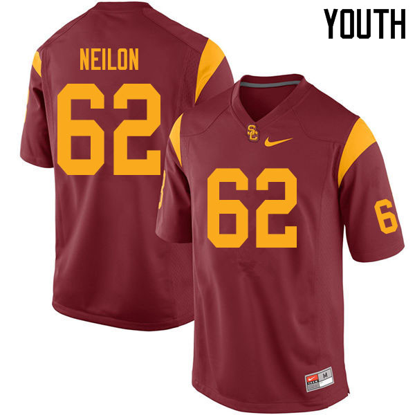 Youth #62 Brett Neilon USC Trojans College Football Jerseys Sale-Cardinal